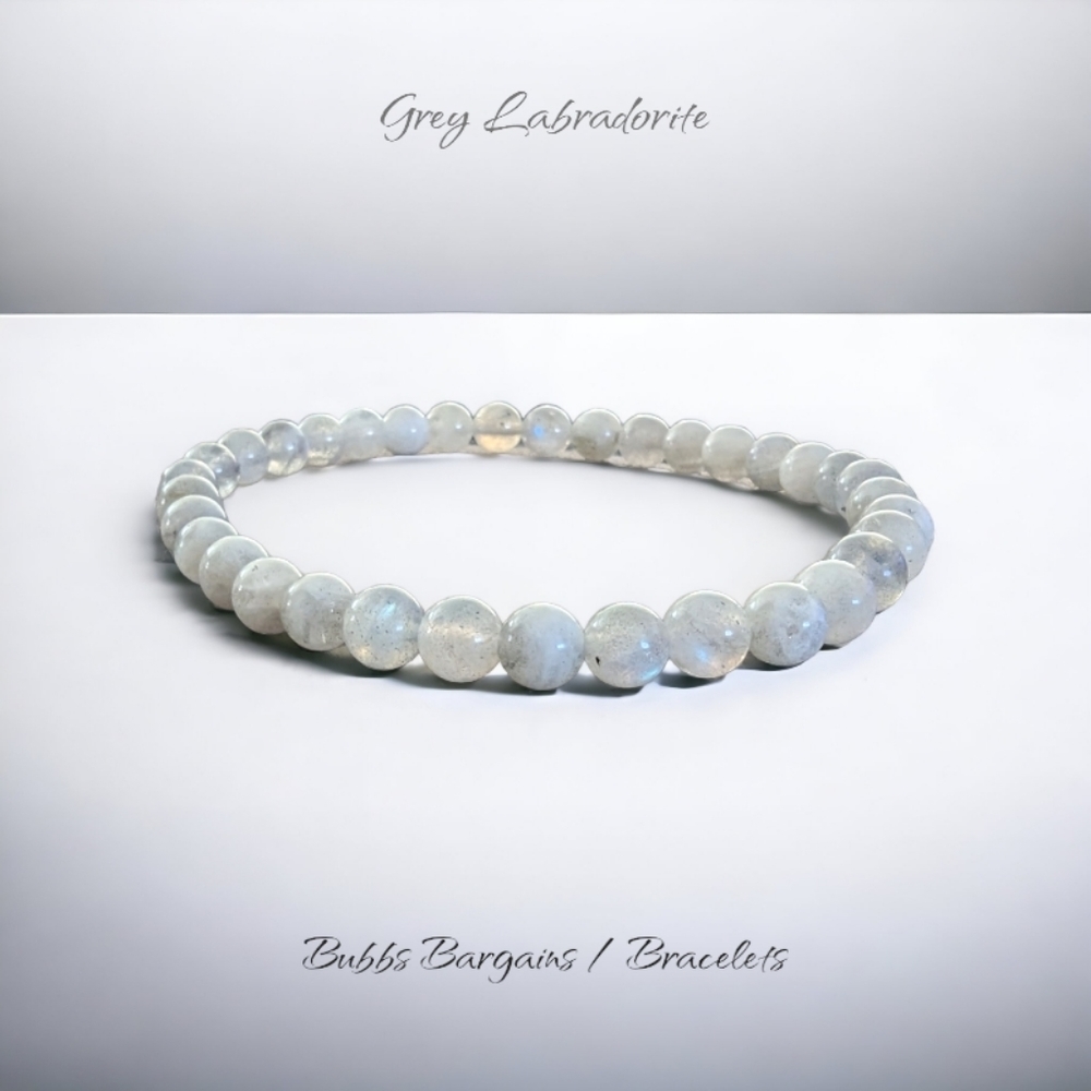 Labradorite Bracelet - 6mm Natural Stones Stretches